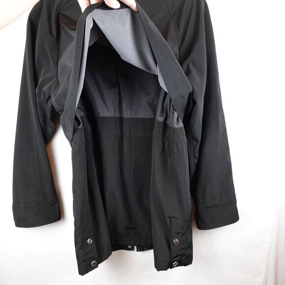 Liz Claiborne Raincoat Utility Jacket Women's Size Large Black Zip & Snap Fall - Picture 4 of 15